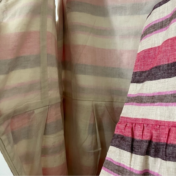 2/$30 Ann Taylor LOFT Linen Striped Sundress  Sleeveless Cutout Back.  SZ 2 - Picture 10 of 16